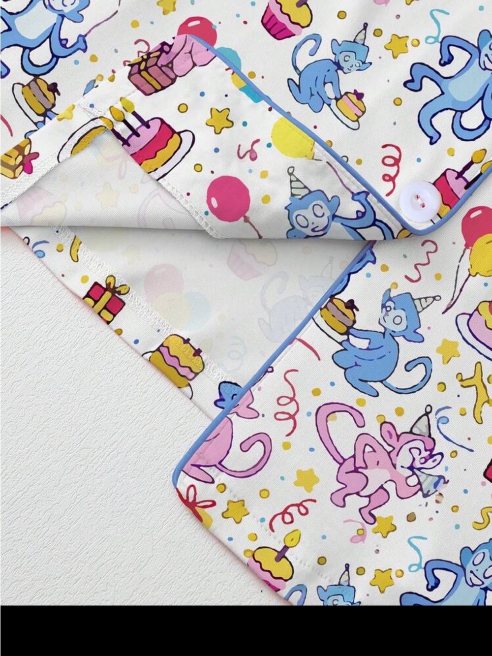 Monkey Birthday Party Print Pajama Set - Multicolor - Picture 4 of 8